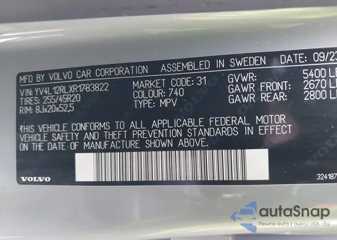 2024 Volvo Xc60 B5 Plus Dark Theme from USA, damaged, VIN YV4L12RLXR1783822